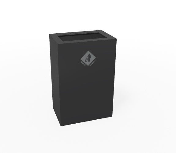 Magnuson PIC - 90R 24 - Gallon Single - Stream Rectangular Steel Waste Receptacle with Modular Lid Options (MAG - PIC - 90R) - SchoolOutlet