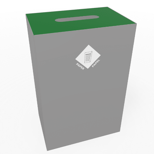 Magnuson PIC - 90R 24 - Gallon Single - Stream Rectangular Steel Waste Receptacle with Modular Lid Options (MAG - PIC - 90R) - SchoolOutlet