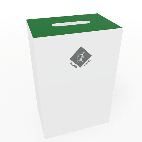 Magnuson PIC - 90R 24 - Gallon Single - Stream Rectangular Steel Waste Receptacle with Modular Lid Options (MAG - PIC - 90R) - SchoolOutlet