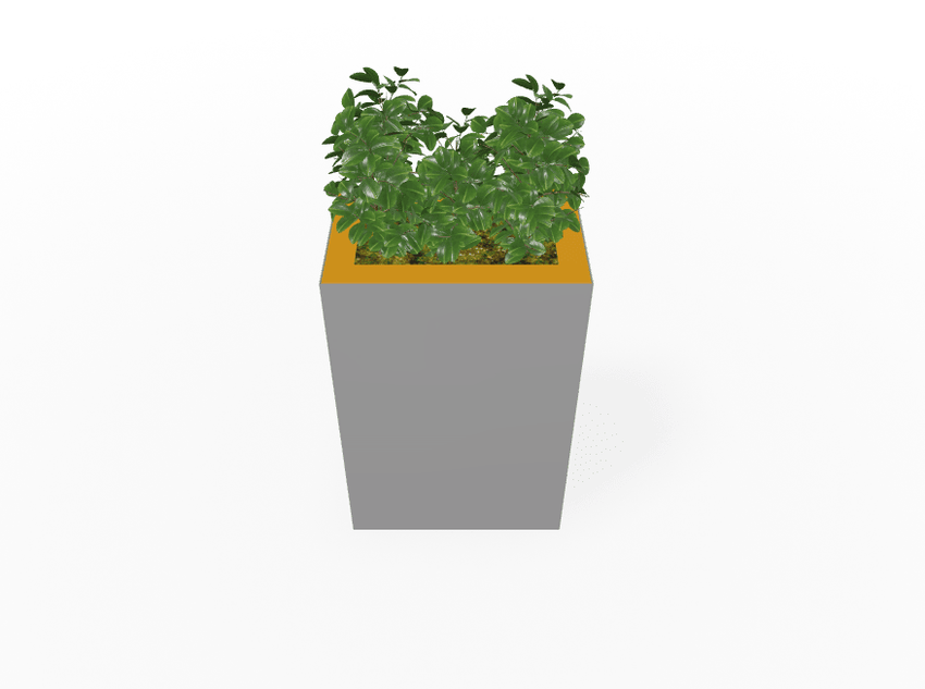 Magnuson Rectangular Single - Compartment Painted Steel Indoor Planter with Removable Top and Internal Liner (MAG - PIC - 90R - PL - XXX) - SchoolOutlet
