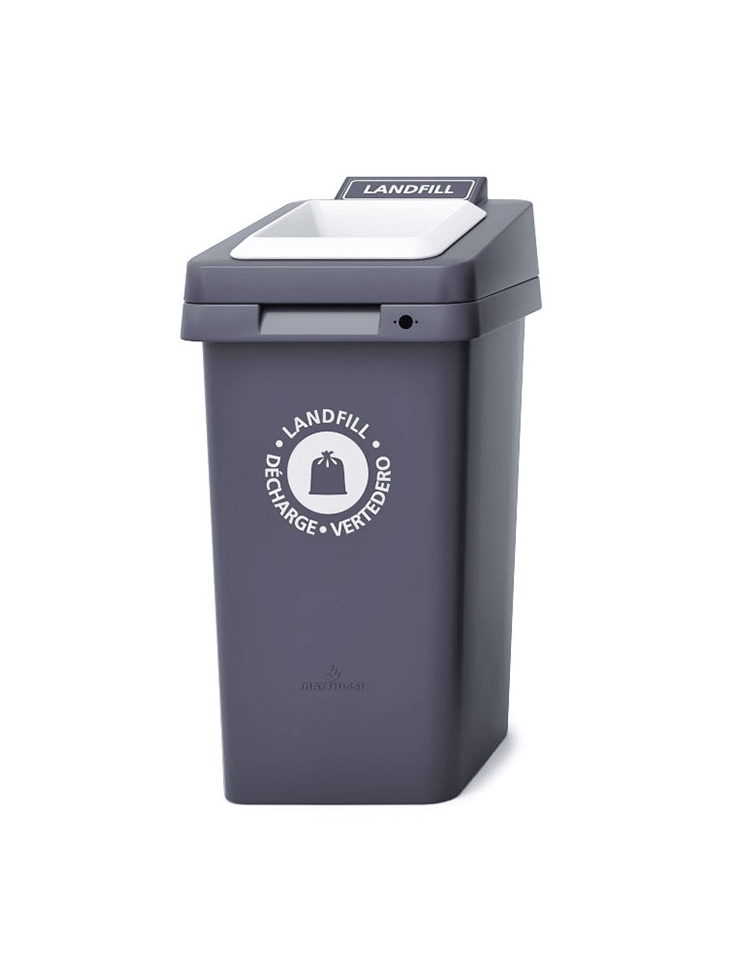 Magnuson RE - SQUARE - 10 36 - Gallon Polyethylene Waste Receptacle with Square Opening Hinged Lid and Ballast Support (MAG - RE - SQUARE - 10 - XXX) - SchoolOutlet