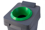 Magnuson RE - SQUARE - 11 36 - Gallon Polyethylene Recycling Receptacle with Circle Opening and Hinged Lid (MAG - RE - SQUARE - 11 - XXX) - SchoolOutlet