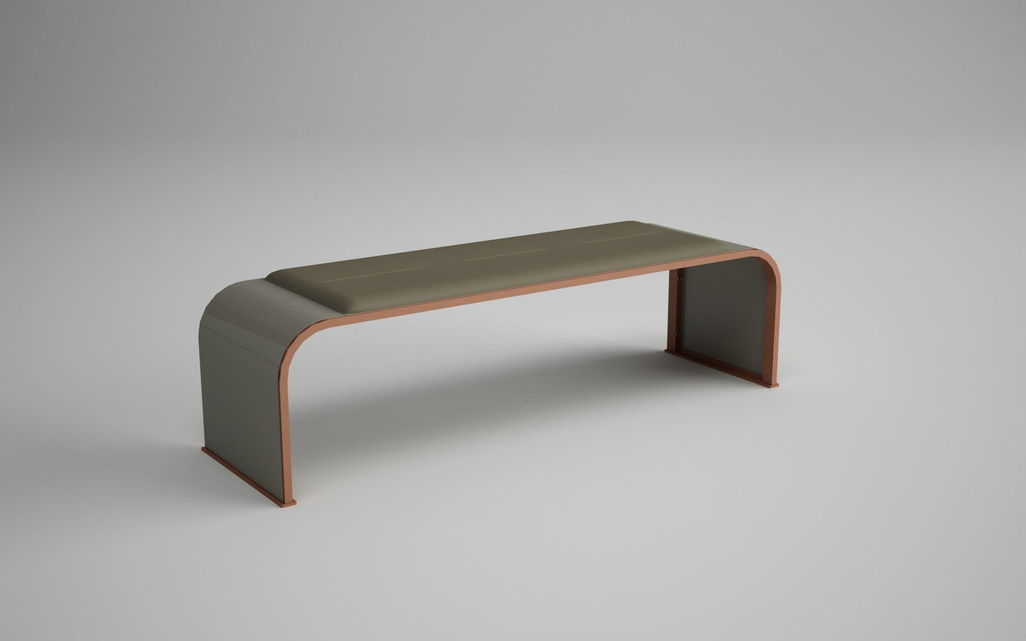 Magnuson RESPIT - 01C Modern Indoor Painted Steel Bench with Integrated Upholstered Cushion (MAG - RESPIT - 01C - XXX) - SchoolOutlet