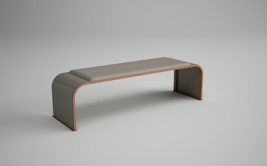 Magnuson RESPIT - 01C Modern Indoor Painted Steel Bench with Integrated Upholstered Cushion (MAG - RESPIT - 01C - XXX) - SchoolOutlet