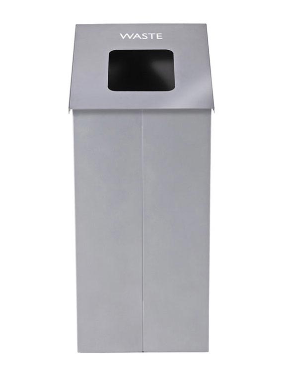 Magnuson SLP - 01 38 - Gallon Painted Steel Single - Stream Waste Receptacle with Integrated Bag Arms (MAG - SLP - 01) - SchoolOutlet
