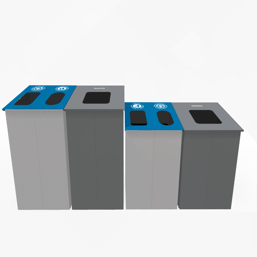 Magnuson SLP - 01L - DBL 38 - Gallon Dual - Stream Painted Steel Receptacle with Internal Rigid Liners (MAG - SLP - 01L - DBL) - SchoolOutlet