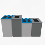 Magnuson SLP - 01L - DBL 38 - Gallon Dual - Stream Painted Steel Receptacle with Internal Rigid Liners (MAG - SLP - 01L - DBL) - SchoolOutlet