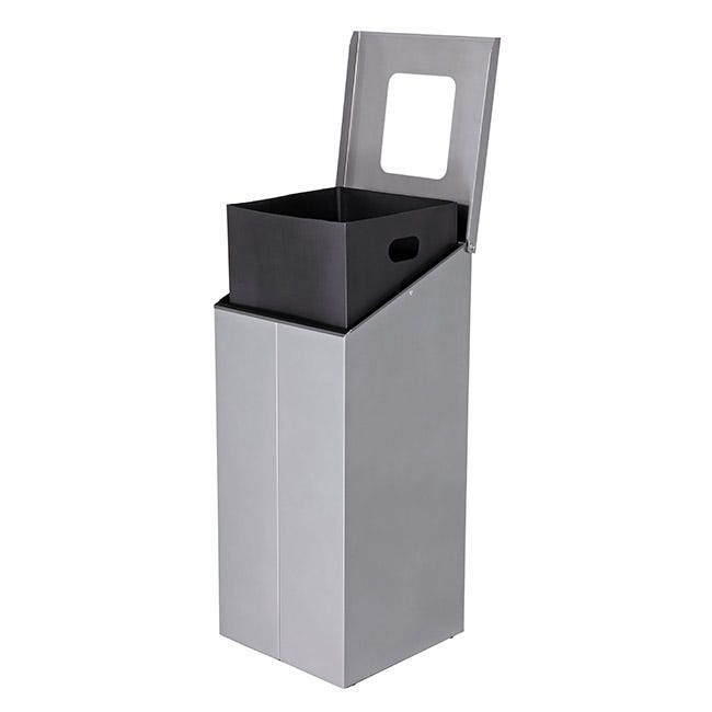 Magnuson SLP - 02L 32 - Gallon Painted Steel Waste Receptacle with Internal Rigid Liner and Integrated Bag Arms (MAG - SLP - 02L) - SchoolOutlet