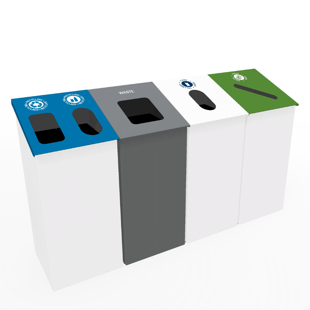 Magnuson SLP - 02L - DBL 32 - Gallon Dual - Stream Painted Steel Receptacle with Internal Rigid Liners and Integrated Bag Arms (MAG - SLP - 02L - DBL) - SchoolOutlet