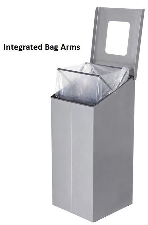 Magnuson SLP - 02L - DBL 32 - Gallon Dual - Stream Painted Steel Receptacle with Internal Rigid Liners and Integrated Bag Arms (MAG - SLP - 02L - DBL) - SchoolOutlet