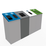 Magnuson SLP - 02L - DBL 32 - Gallon Dual - Stream Painted Steel Receptacle with Internal Rigid Liners and Integrated Bag Arms (MAG - SLP - 02L - DBL) - SchoolOutlet