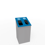 Magnuson SLP - 02L - DBL 32 - Gallon Dual - Stream Painted Steel Receptacle with Internal Rigid Liners and Integrated Bag Arms (MAG - SLP - 02L - DBL) - SchoolOutlet
