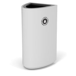 Magnuson 34-Gallon Half-Elliptical Painted Steel Waste Receptacle with Internal Rigid Liner and Adjustable Glides (MAG-SO1818L)