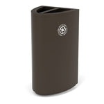 Magnuson SO1818L - DBL 34 - Gallon Dual - Stream Half - Elliptical Painted Steel Receptacle with Internal Rigid Liners and Adjustable Glides (MAG - SO1818L - DBL) - SchoolOutlet