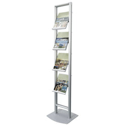 Magnuson Adjustable Four-Shelf Freestanding Literature Display with Multi-Angle Versatility (MAG-SOCC-4A4)