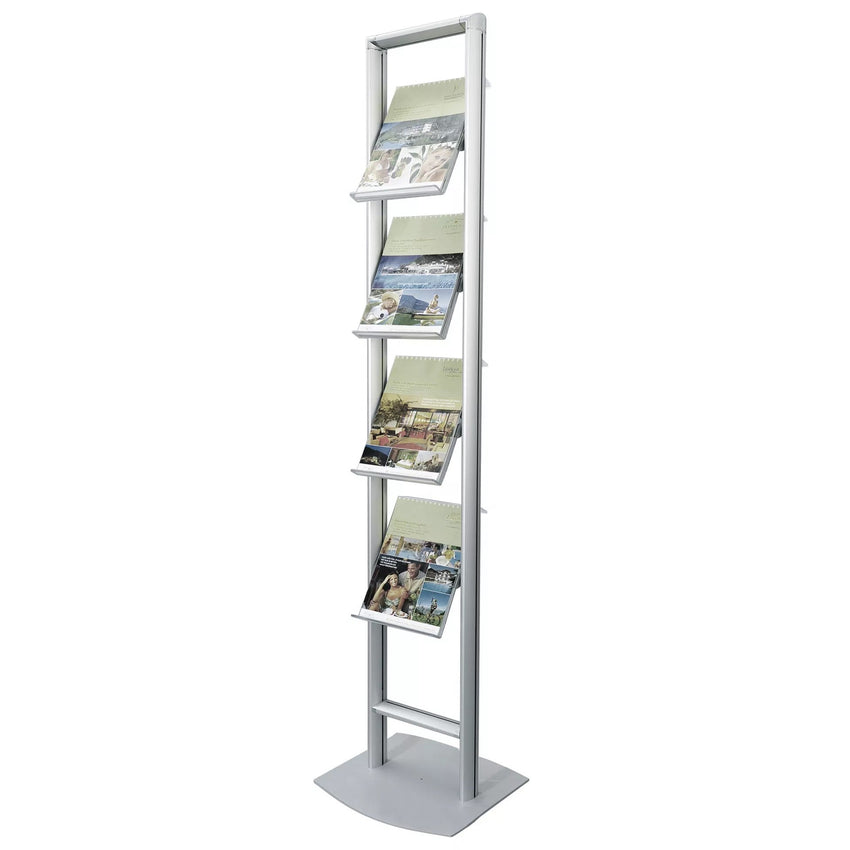 Magnuson SOCC - 4A4 Adjustable Four - Shelf Freestanding Literature Display with Multi - Angle Versatility (MAG - SOCC - 4A4) - SchoolOutlet