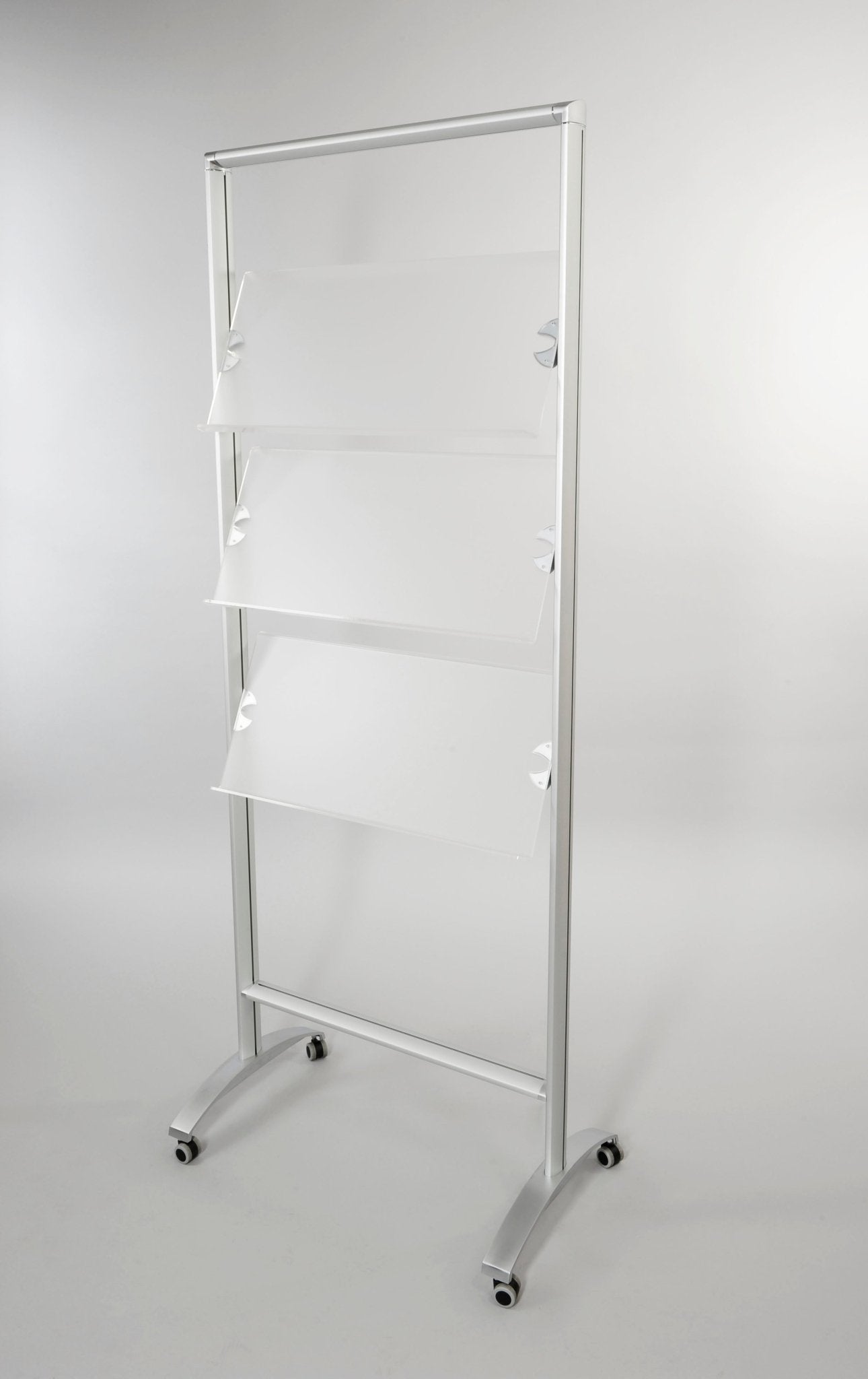 Magnuson Rack Soistes Mobile Magazine Rack - 3 Shelves 73.625"H (MAG - SORA9 - A4) - SchoolOutlet