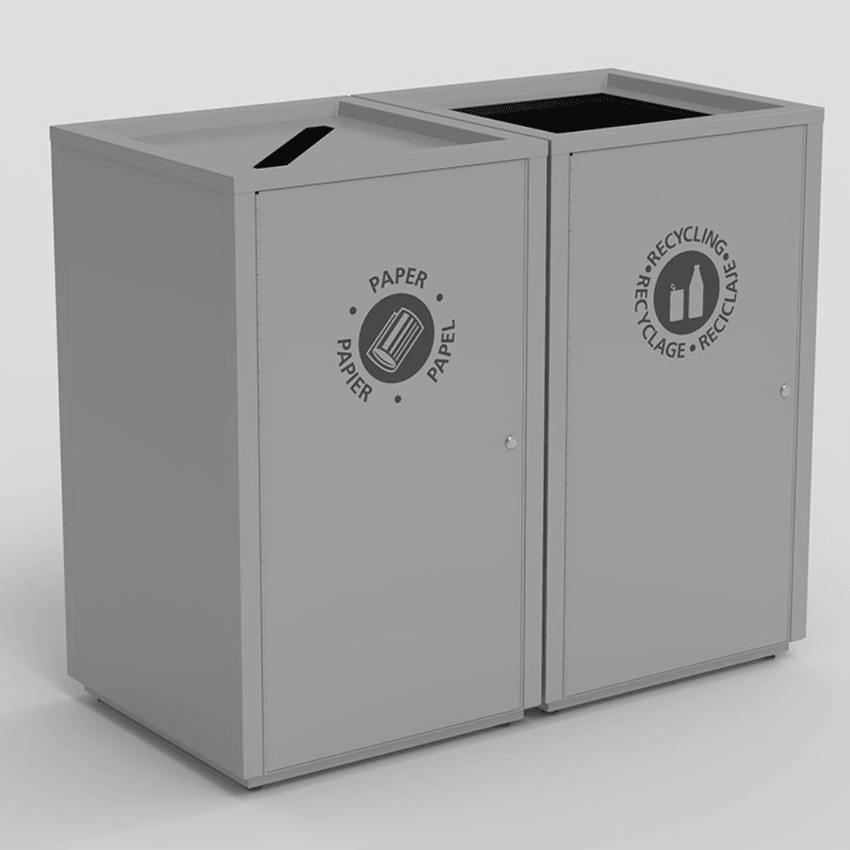 Magnuson ST - 10 70 - Gallon Painted Steel Waste Receptacle with Front - Opening Locking Door and Internal Rigid Liner (MAG - ST - 10) - SchoolOutlet