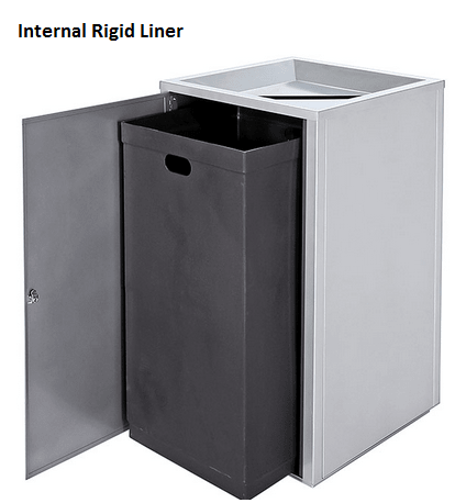 Magnuson ST - 12 70 - Gallon Painted Steel Recycling Receptacle with Paper Top Opening and Front - Opening Locking Door (MAG - ST - 12) - SchoolOutlet