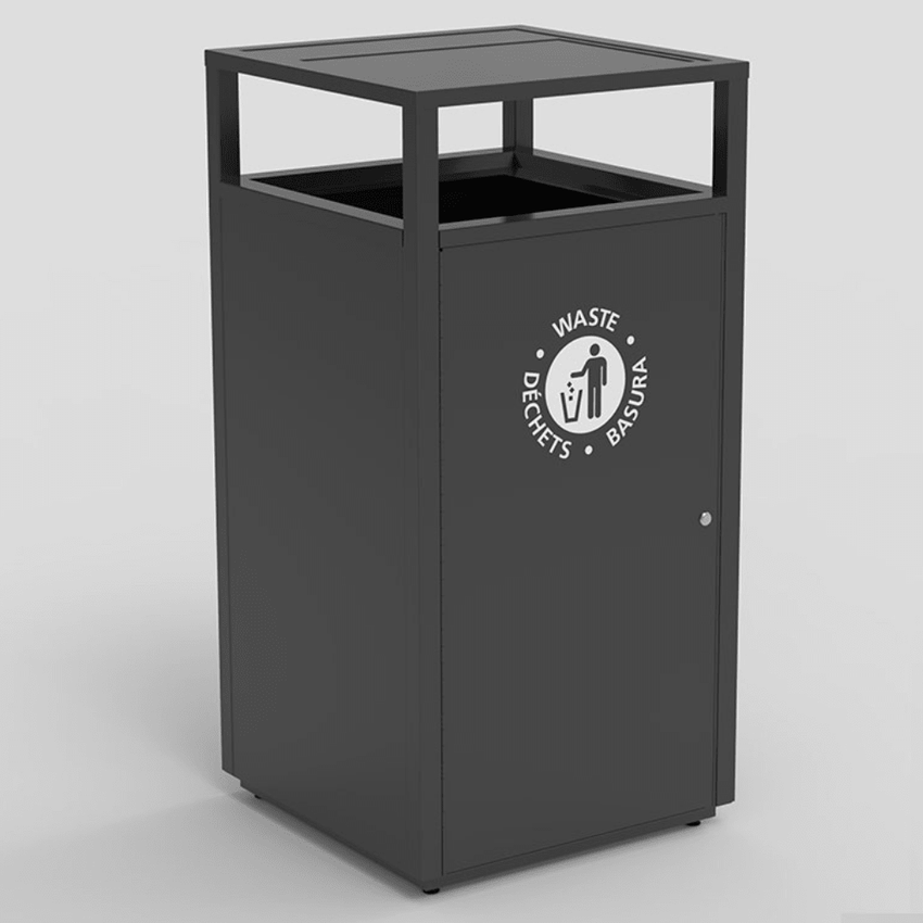 Magnuson ST - 20 70 - Gallon Food Service Waste Receptacle with Tray Top and Front - Opening Locking Door (MAG - ST - 20 - XX) - SchoolOutlet