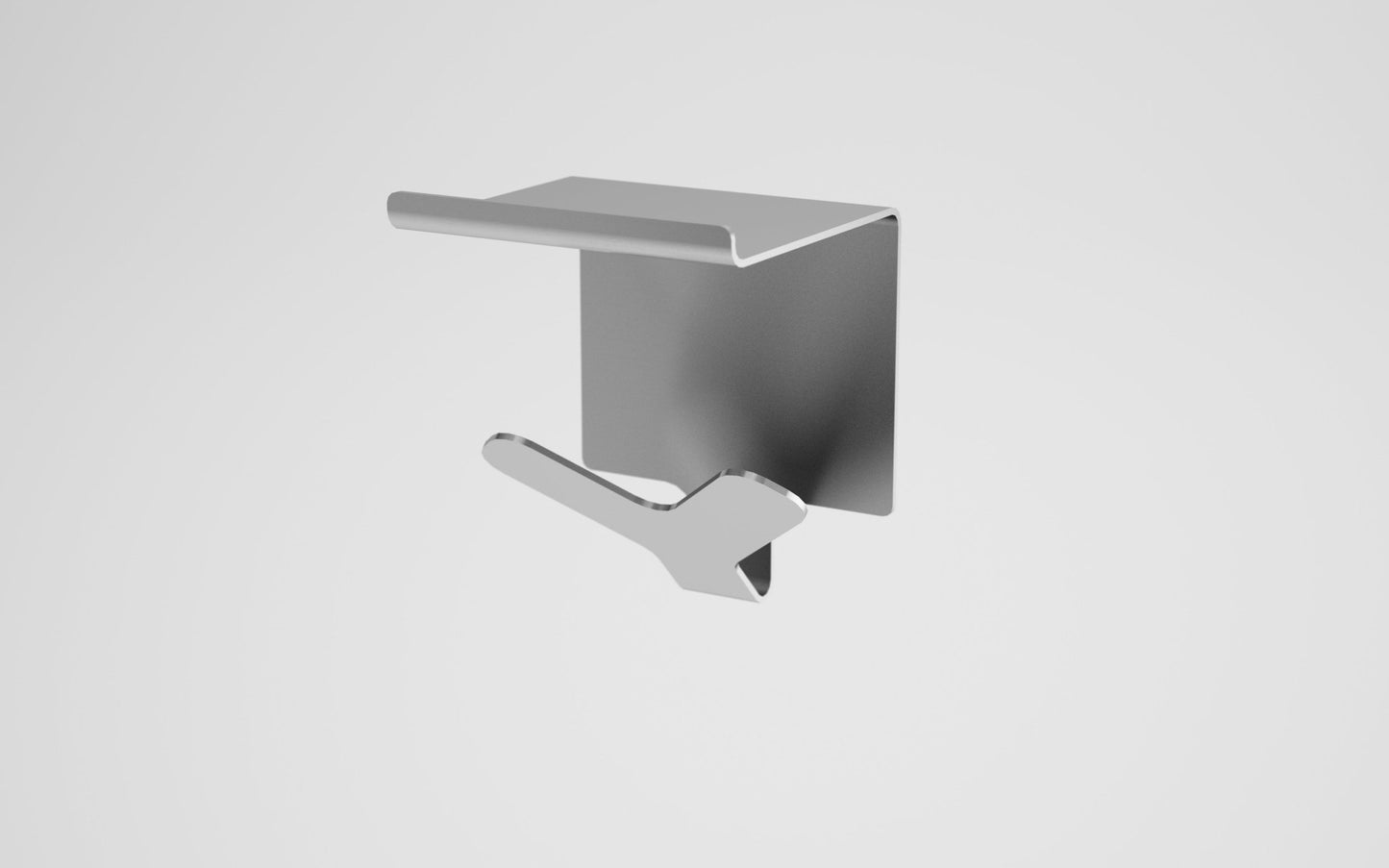 Magnuson Stainless Steel 1 Double Pronged Wall Hook with Shelf (MAG - STAL - 1W - SS) - SchoolOutlet