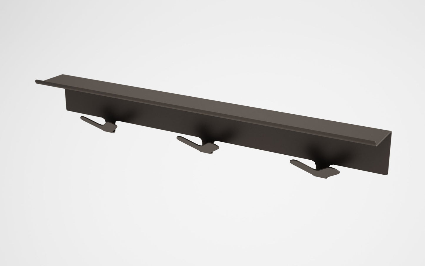 Magnuson Painted Steel 3 Double Pronged Hook Strip with Shelf (MAG - STAL - 3 - P) - SchoolOutlet