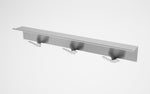 Magnuson Stainless Steel 3 Double Pronged Hook Strip with Shelf (MAG - STAL - 3 - SS) - SchoolOutlet