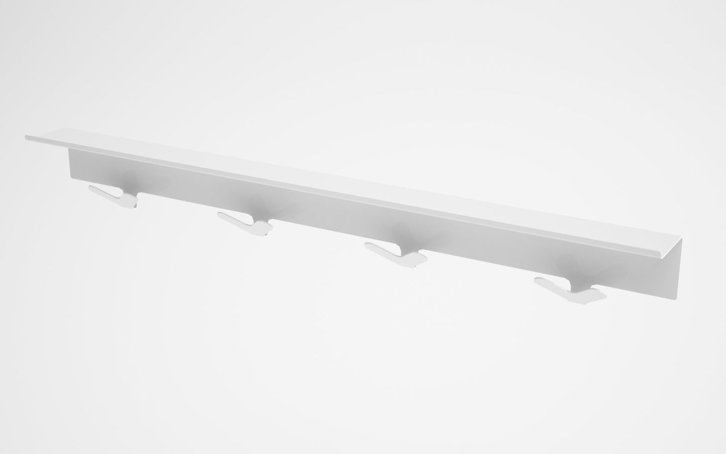 Magnuson Painted Steel 4 Double Pronged Hook Strip with Shelf (MAG - STAL - 4 - P) - SchoolOutlet