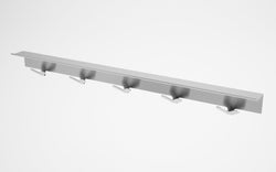 Magnuson Stainless Steel 5 Double Pronged Hook Strip with Shelf (MAG-STAL-5-SS)