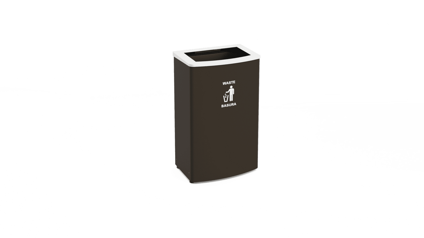 Magnuson TRADA - 01 24 - Gallon Painted Steel Waste Receptacle with 16 - Gallon Internal Rigid Liner and Multiple Top Opening Options (MAG - TRADA - 01) - SchoolOutlet