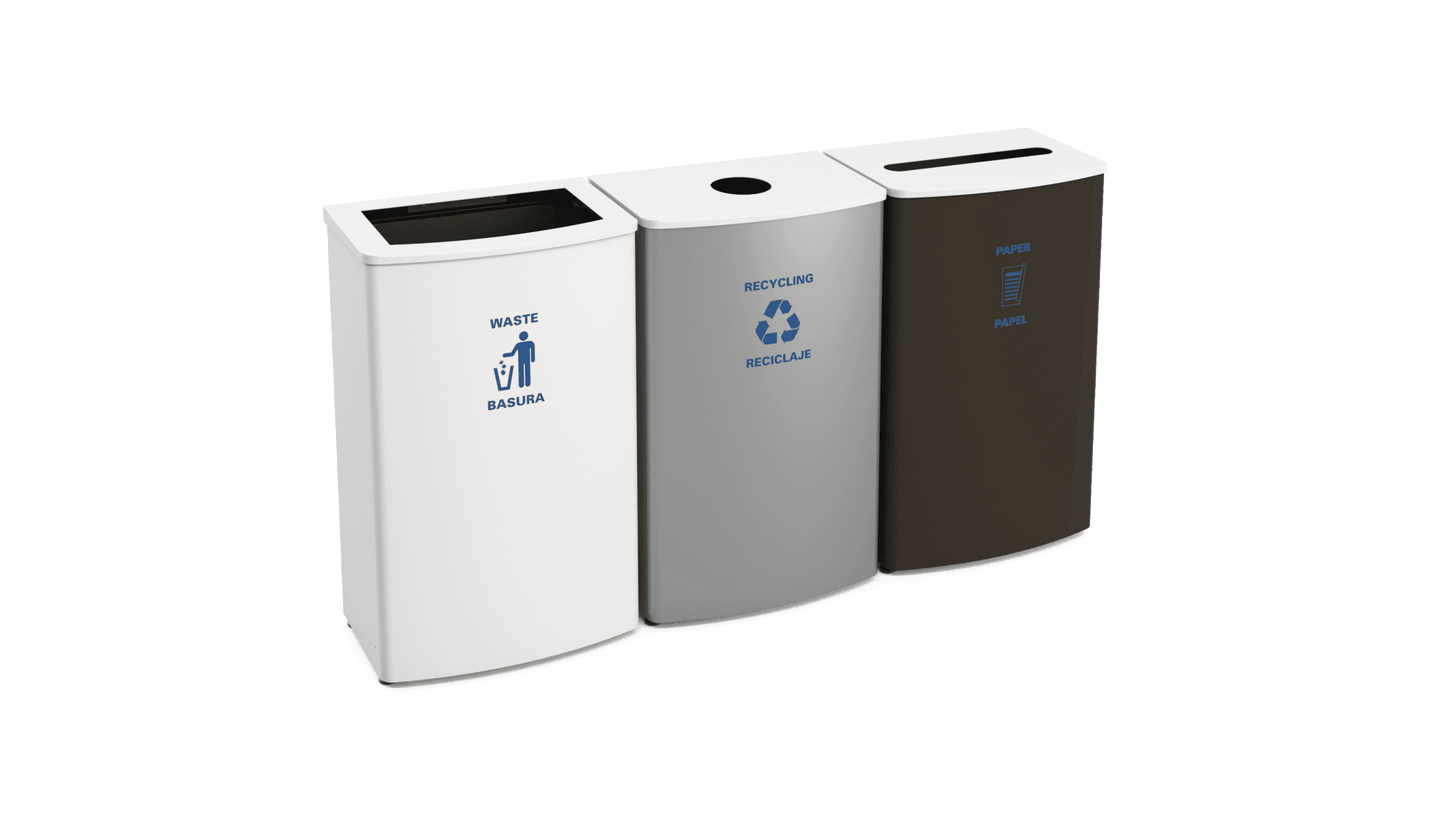 Magnuson TRADA - 01 24 - Gallon Painted Steel Waste Receptacle with 16 - Gallon Internal Rigid Liner and Multiple Top Opening Options (MAG - TRADA - 01) - SchoolOutlet