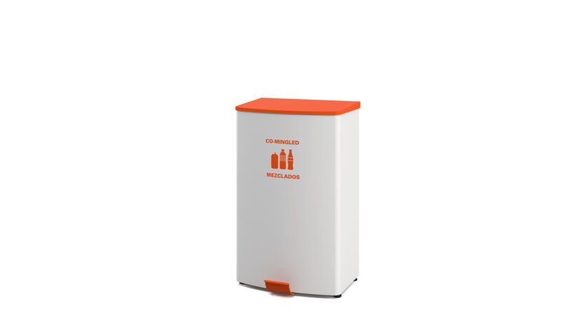 Magnuson TRADA - STEP 24 - Gallon Painted Steel Hands - Free Waste Receptacle with Soft - Close Lid and 16 - Gallon Internal Liner (MAG - TRADA - STEP) - SchoolOutlet
