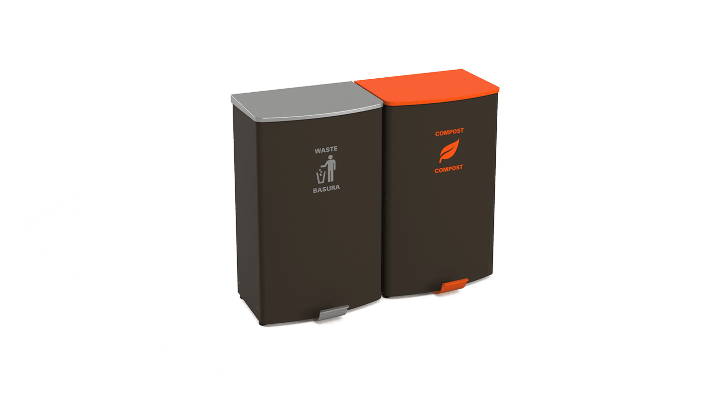Magnuson TRADA - STEP 24 - Gallon Painted Steel Hands - Free Waste Receptacle with Soft - Close Lid and 16 - Gallon Internal Liner (MAG - TRADA - STEP) - SchoolOutlet
