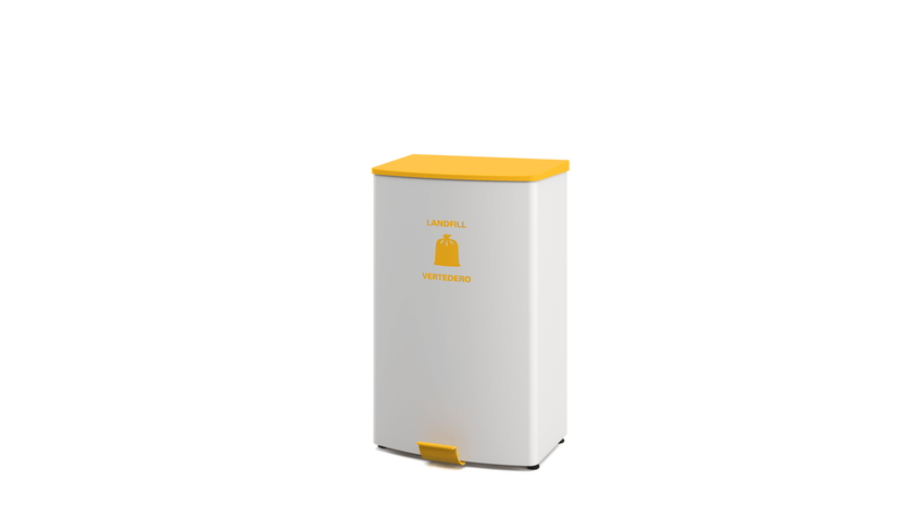 Magnuson TRADA - STEP 24 - Gallon Painted Steel Hands - Free Waste Receptacle with Soft - Close Lid and 16 - Gallon Internal Liner (MAG - TRADA - STEP) - SchoolOutlet