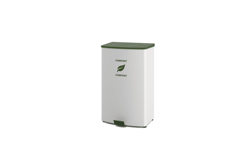 Magnuson TRADA - STEP 24 - Gallon Painted Steel Hands - Free Waste Receptacle with Soft - Close Lid and 16 - Gallon Internal Liner (MAG - TRADA - STEP) - SchoolOutlet