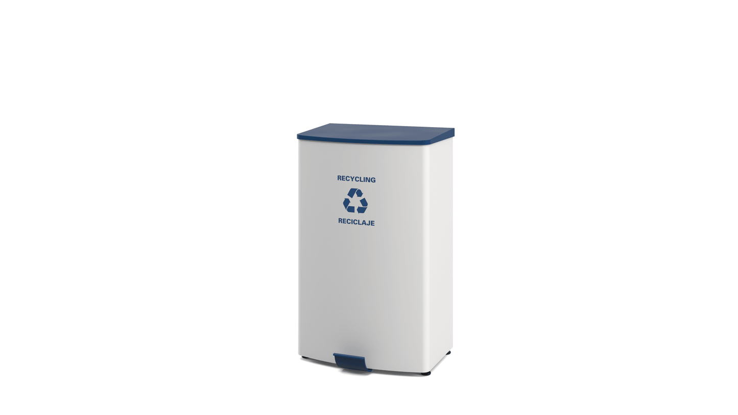 Magnuson TRADA - STEP 24 - Gallon Painted Steel Hands - Free Waste Receptacle with Soft - Close Lid and 16 - Gallon Internal Liner (MAG - TRADA - STEP) - SchoolOutlet