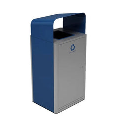Magnuson 40-Gallon Steel Waste Receptacle with Flat Hood, Front-Opening Door, and Internal Rigid Liner (MAG-UMEA-11)
