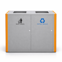 Magnuson Double 40-Gallon Steel Waste Receptacle with Dual Top Openings and Internal Rigid Liners (MAG-UMEA-20)