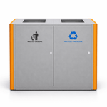 Magnuson UMEA - 20 Double 40 - Gallon Steel Waste Receptacle with Dual Top Openings and Internal Rigid Liners (MAG - UMEA - 20) - SchoolOutlet