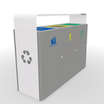 Magnuson UMEA - 31 Triple 40 - Gallon Steel Waste Receptacle with Flat Hood, Front - Opening Doors, and Internal Rigid Liners (MAG - UMEA - 31) - SchoolOutlet