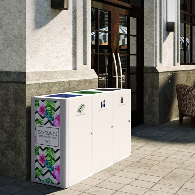 Magnuson UMEA - PNL - AD Pair of Retrofittable Painted Steel Advertising Display Side Panels for UMEA Receptacles (MAG - UMEA - PNL - AD) - SchoolOutlet