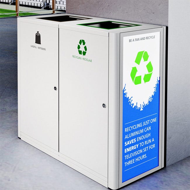 Magnuson UMEA - PNL - AD Pair of Retrofittable Painted Steel Advertising Display Side Panels for UMEA Receptacles (MAG - UMEA - PNL - AD) - SchoolOutlet