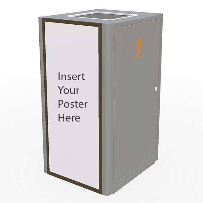 Magnuson UMEA - PNL - AD Pair of Retrofittable Painted Steel Advertising Display Side Panels for UMEA Receptacles (MAG - UMEA - PNL - AD) - SchoolOutlet