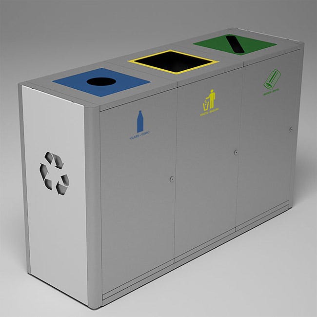 Magnuson UMEA - PNLARROWS Laser - Cut Steel Side Panels with Recycling Arrows for UMEA Receptacles (MAG - UMEA - PNL - ARROWS) - SchoolOutlet