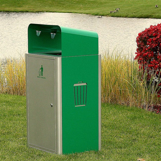 Magnuson UMEA - PNLWASTE Laser - Cut Steel Side Panels with Waste Typography for UMEA Receptacles (MAG - UMEA - PNL - WASTE) - SchoolOutlet