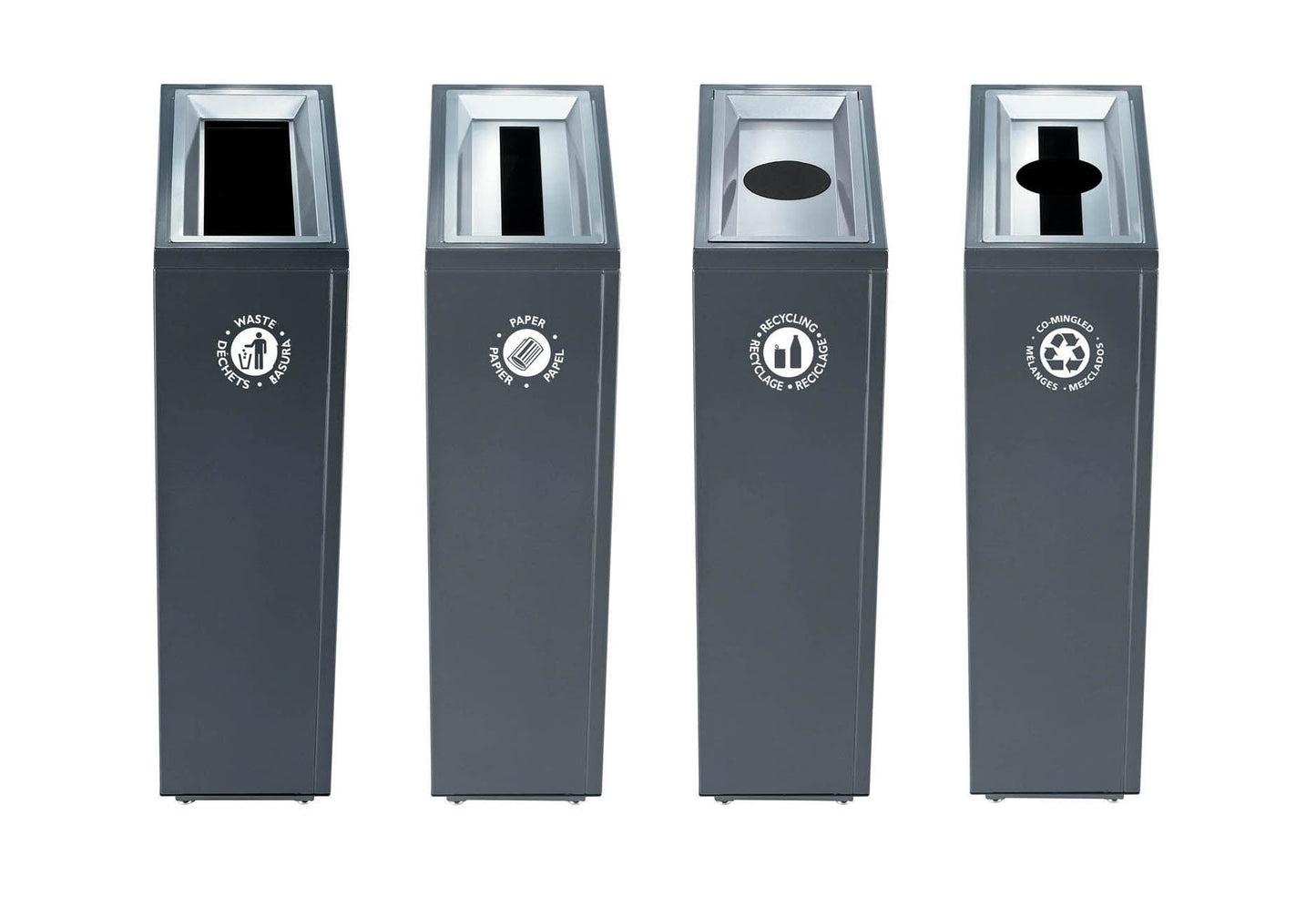 Magnuson VA1809L Valuta 20 - Gallon Steel Waste Receptacle with Internal Rigid Liner and Integrated Bag Arms (MAG - VA1809L) - SchoolOutlet