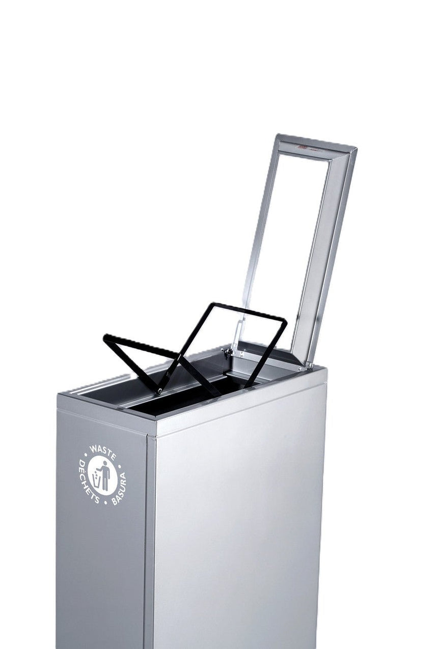 Magnuson VA1809L - SEC Valuta 20 - Gallon Steel Security Waste Receptacle with Locking Top and Document Slot (MAG - VA1809L - SEC) - SchoolOutlet