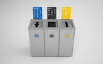Magnuson VA1814L Valuta 32 - Gallon Steel Waste Receptacle with Internal Rigid Liner and Integrated Bag Arms (MAG - VA1814L) - SchoolOutlet