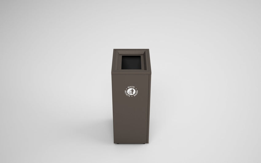 Magnuson VA1814L Valuta 32 - Gallon Steel Waste Receptacle with Internal Rigid Liner and Integrated Bag Arms (MAG - VA1814L) - SchoolOutlet