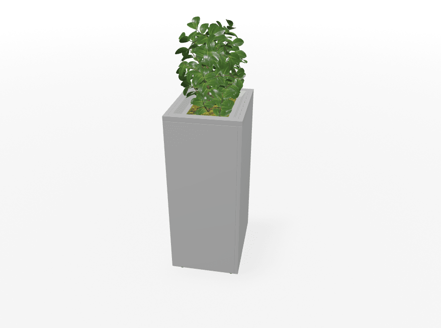 Magnuson Deep - Profile Rectangular Painted Steel Indoor Planter with Internal Rigid Liner and Adjustable Glides (MAG - VA1814L - P - XXX) - SchoolOutlet